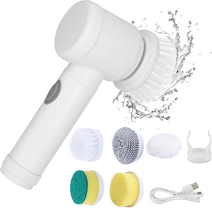 AquaFlex Electric Spin Scrubber – 5-in-1 Multi-Purpose Cleaning Brush