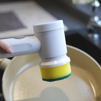 AquaFlex Electric Spin Scrubber – 5-in-1 Multi-Purpose Cleaning Brush